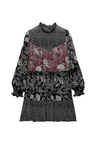 VESTIDO CORTO ESTAMPADO PATCHWORK