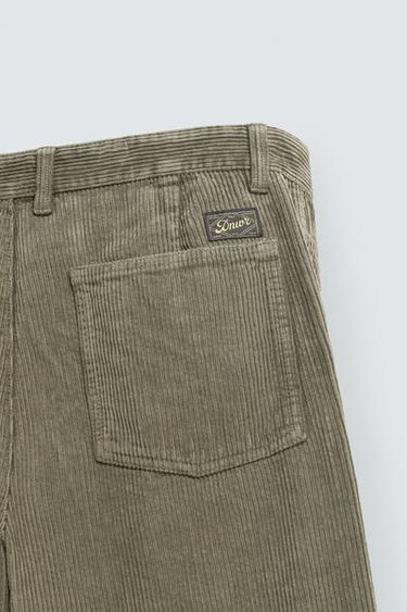 CARROT FIT CORDUROY TROUSERS - Light khaki by Zara - Image 8