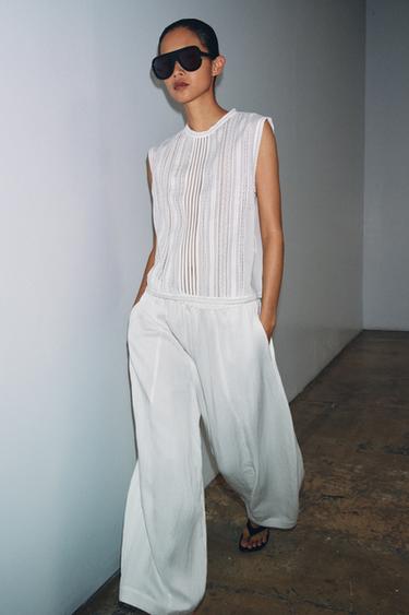 BLUSA ROMÂNTICA BORDADA ZW COLLECTION - Branco da Zara