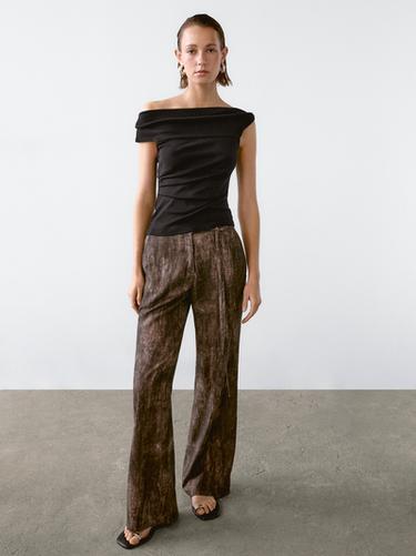 Zara Draped strapless top - Black - Image 0
