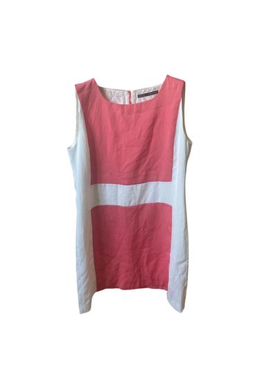 VESTITO CORALLO E PANNA
