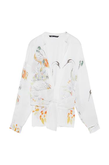 BLUSA CRUZADA ESTAMPADA