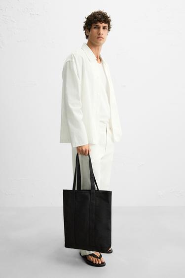 FABRIC TOTE BAG - Black by Zara - Image 0