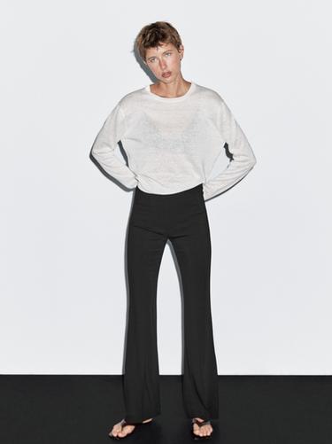 Zara Flare fit pocket trousers - Black