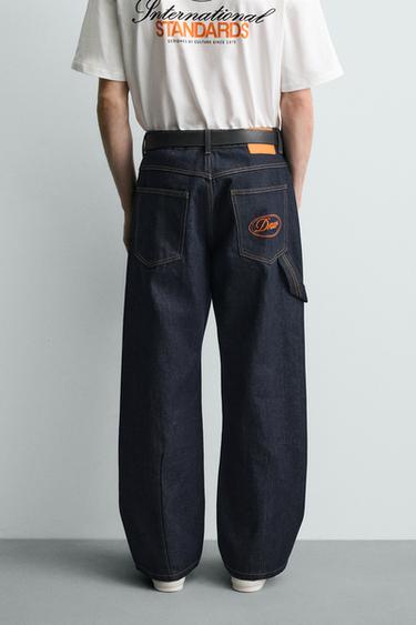 EMBROIDERED LOOSE FIT JEANS - Indigo by Zara - Image 2