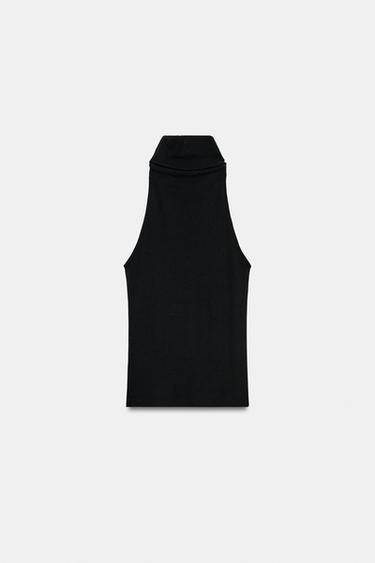 TOP COL MONTANT SANS MANCHES - Noir de Zara - Image 6
