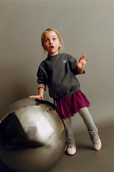 JUPE EN TULLE BANDE LATÉRALE - Bordeaux de Zara - Image 3