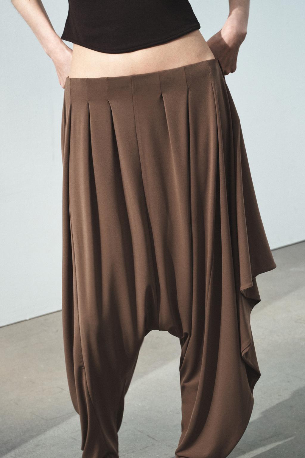 ASYMMETRIC FLOWY BAGGY PANTS - image 2