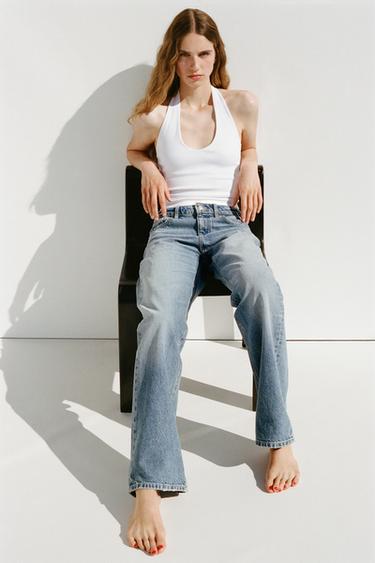 JEANS TRF WIDE LEG CẠP LỠ - Xanh dương từ Zara