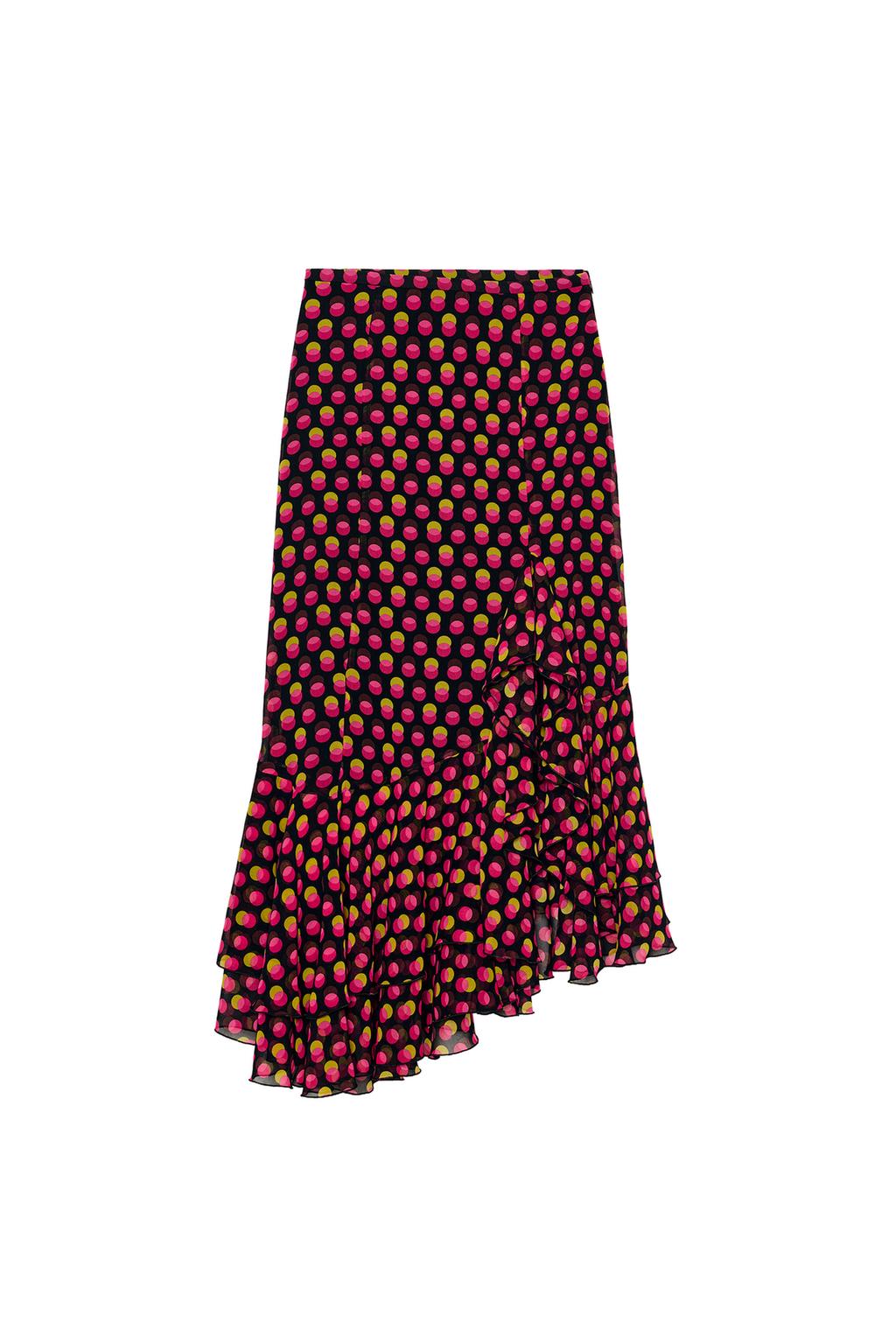 ASYMMETRIC POLKA DOT MIDI SKIRT - image 3