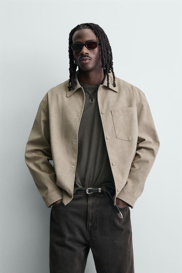 ZARA FAUX SUEDE OVERSHIRT