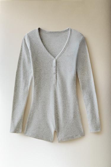 COMBISHORT CÔTELÉ UNI - Gris de Zara - Image 4