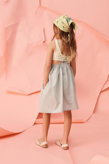 LIMITED EDITION EMBROIDERED FLORAL SHIRRED PINAFORE DRESS - Blue / Green by Zara - Image 2