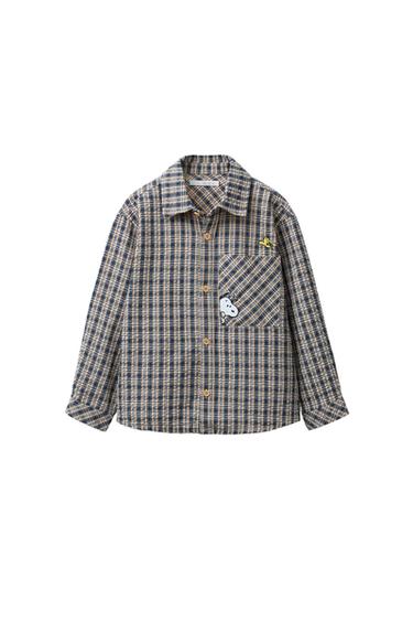 SNOOPY PEANUTS™ CHECKED TEXTURE SHIRT - Blue by Zara