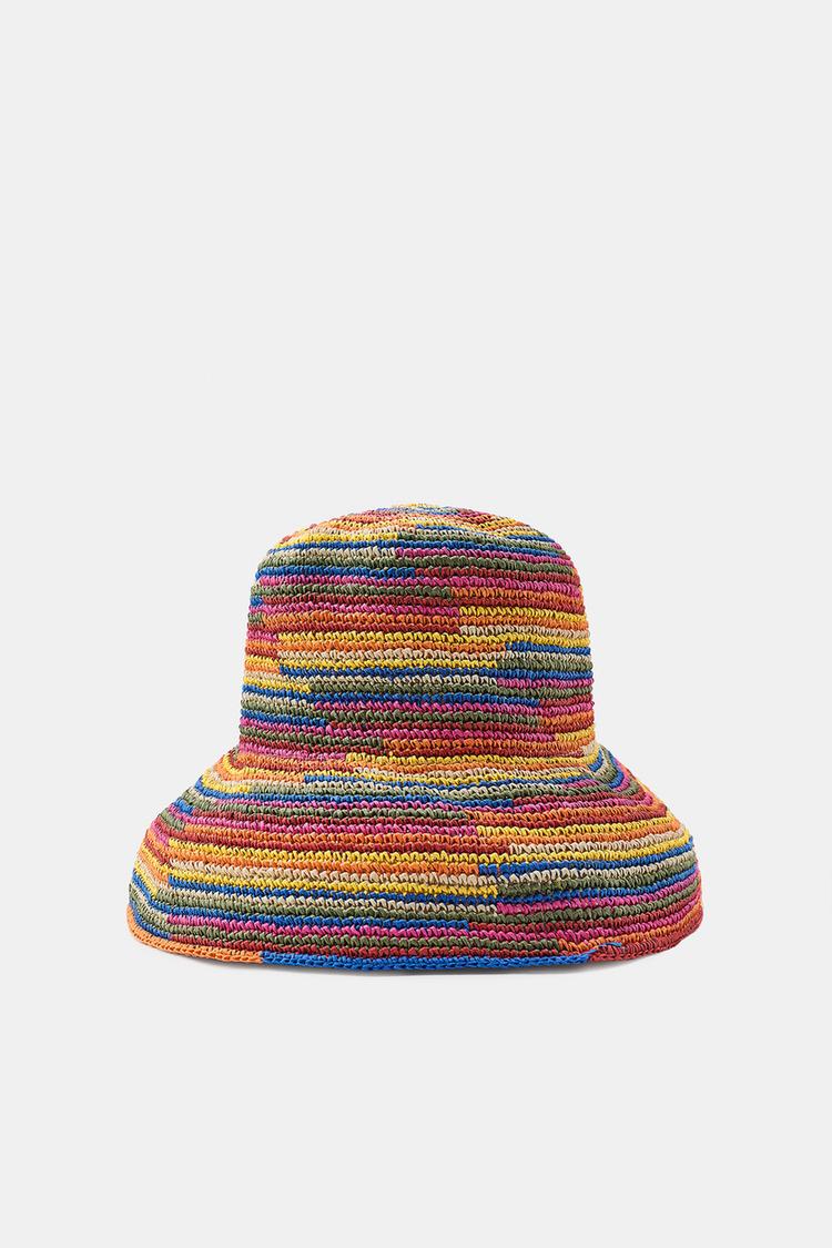 COLOR-BLOCK BUCKET HAT — Multicolored