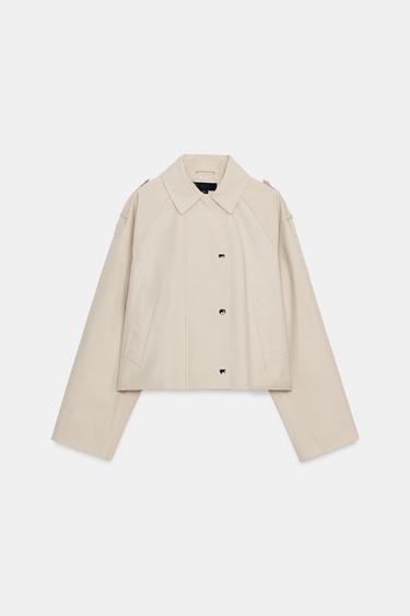 CROPPED DOUBLE-BREASTED TRENCH COAT - Stone by Zara - Image 7