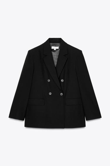 OVERSIZE BLAZER WITH SHOULDER PADS - Black by Zara - Image 4