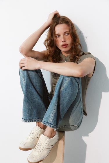 RUNNING SNEAKERS VAN NETSTOF - Gebroken wit van Zara