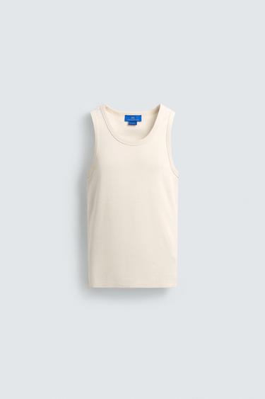 STRIPED JACQUARD TANK TOP X AARON LEVINE - Ecru by Zara