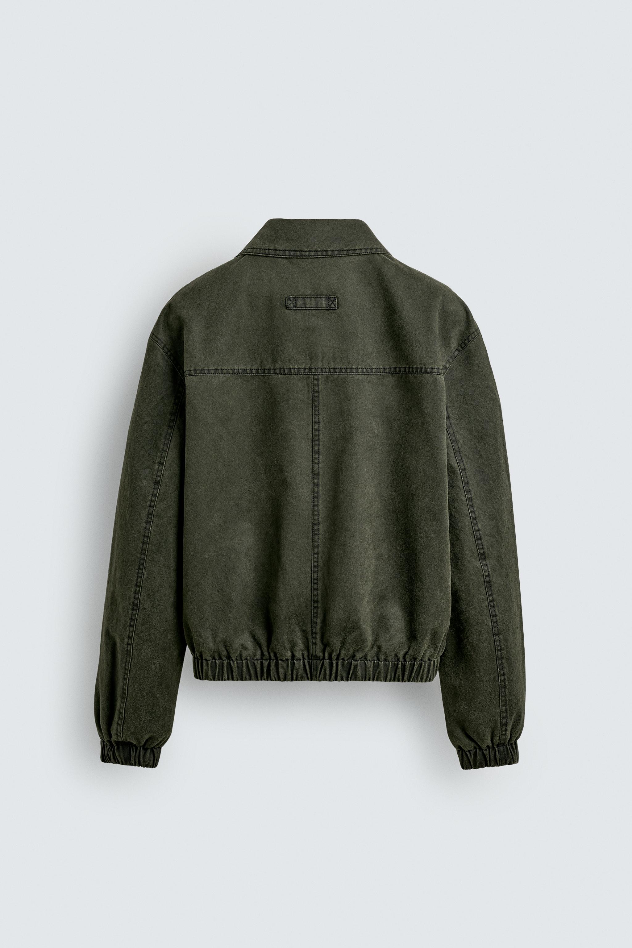 WASHED EFFECT FAUX SUEDE JACKET