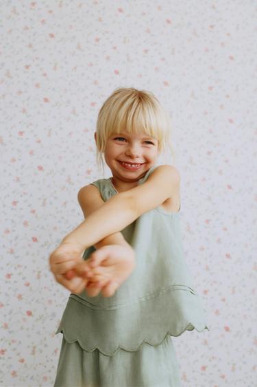 ТОП ИЗ 100% ЛЬНА — ЗЕЛЕНОВАТЫЙ от Zara