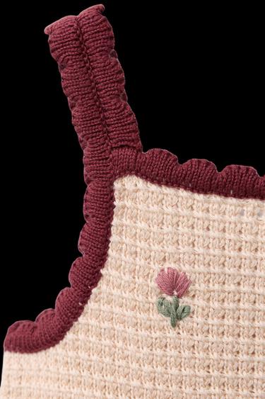 CONTRAST KNIT DRESS - Ecru by Zara