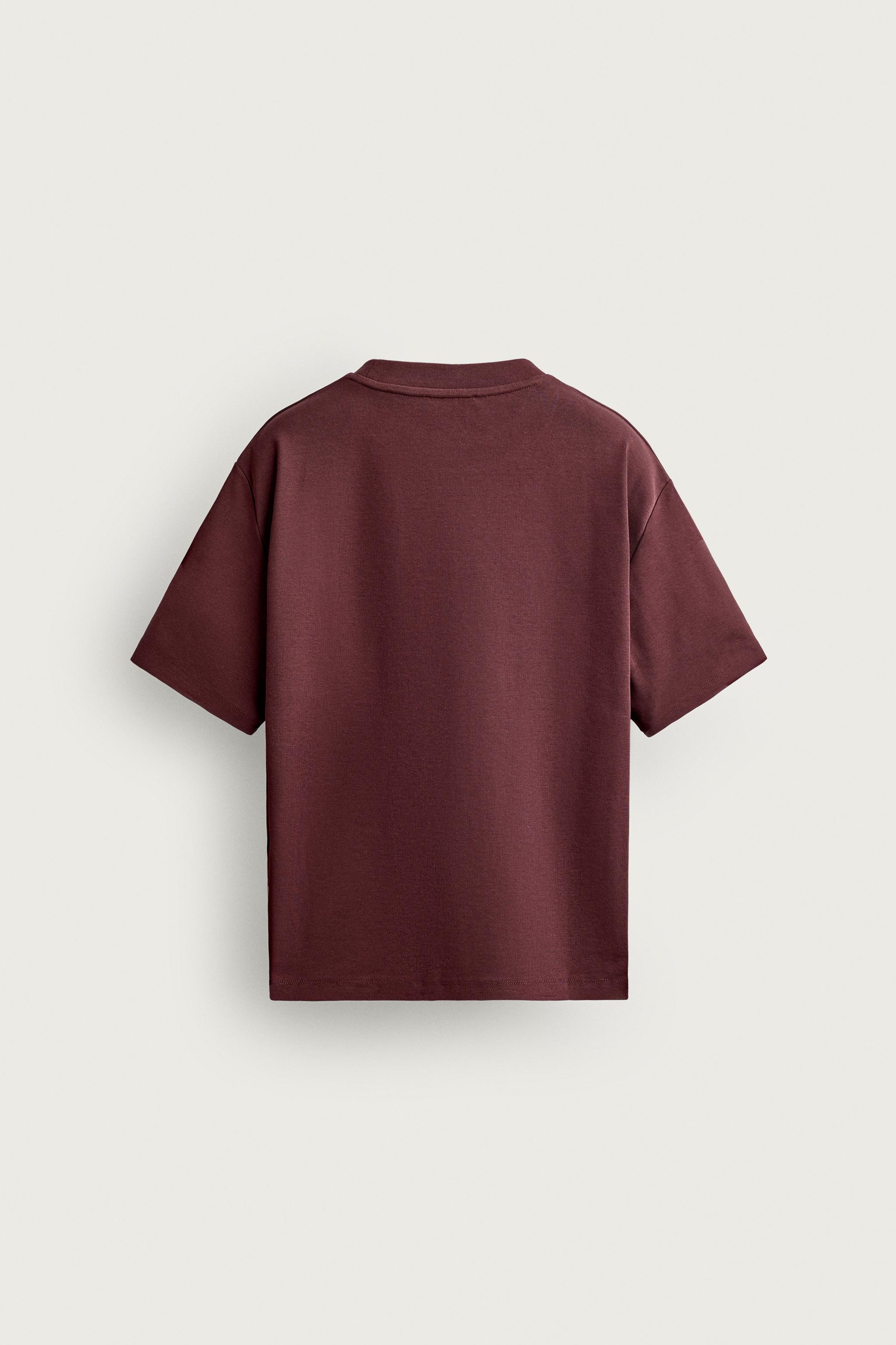 Мужские футболки Zara COMPACT RIBBED RELAXED-FIT T-SHIRT — фото 8