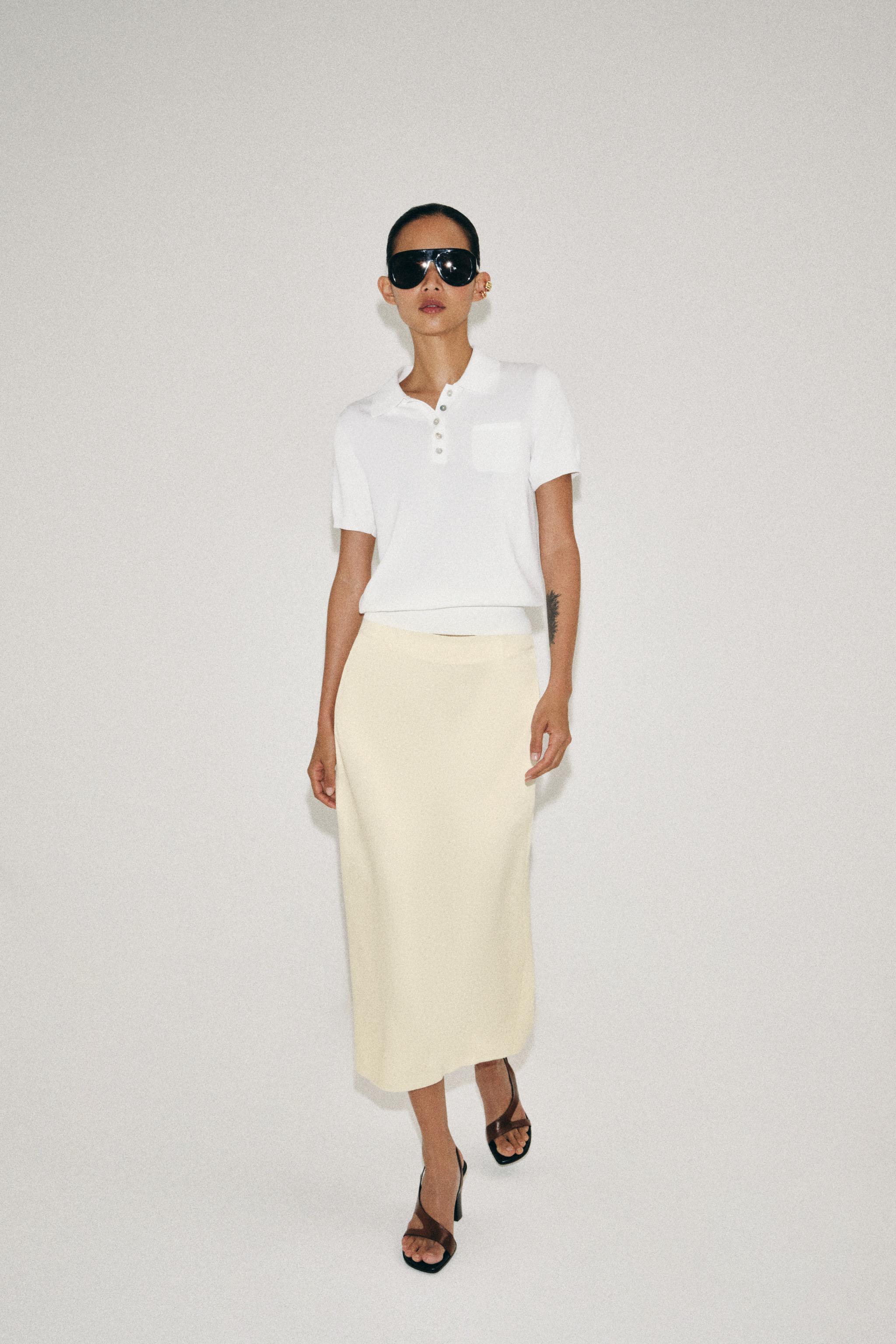 Женские юбки Zara ZW COLLECTION STRAIGHT MIDI SKIRT