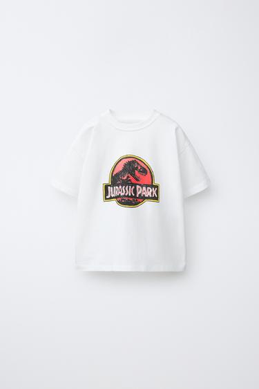 Zara JURASSIC PARK© X DYLAN´S T-SHIRT CLUB X ZARA ILLUSTRATED T-SHIRT - White