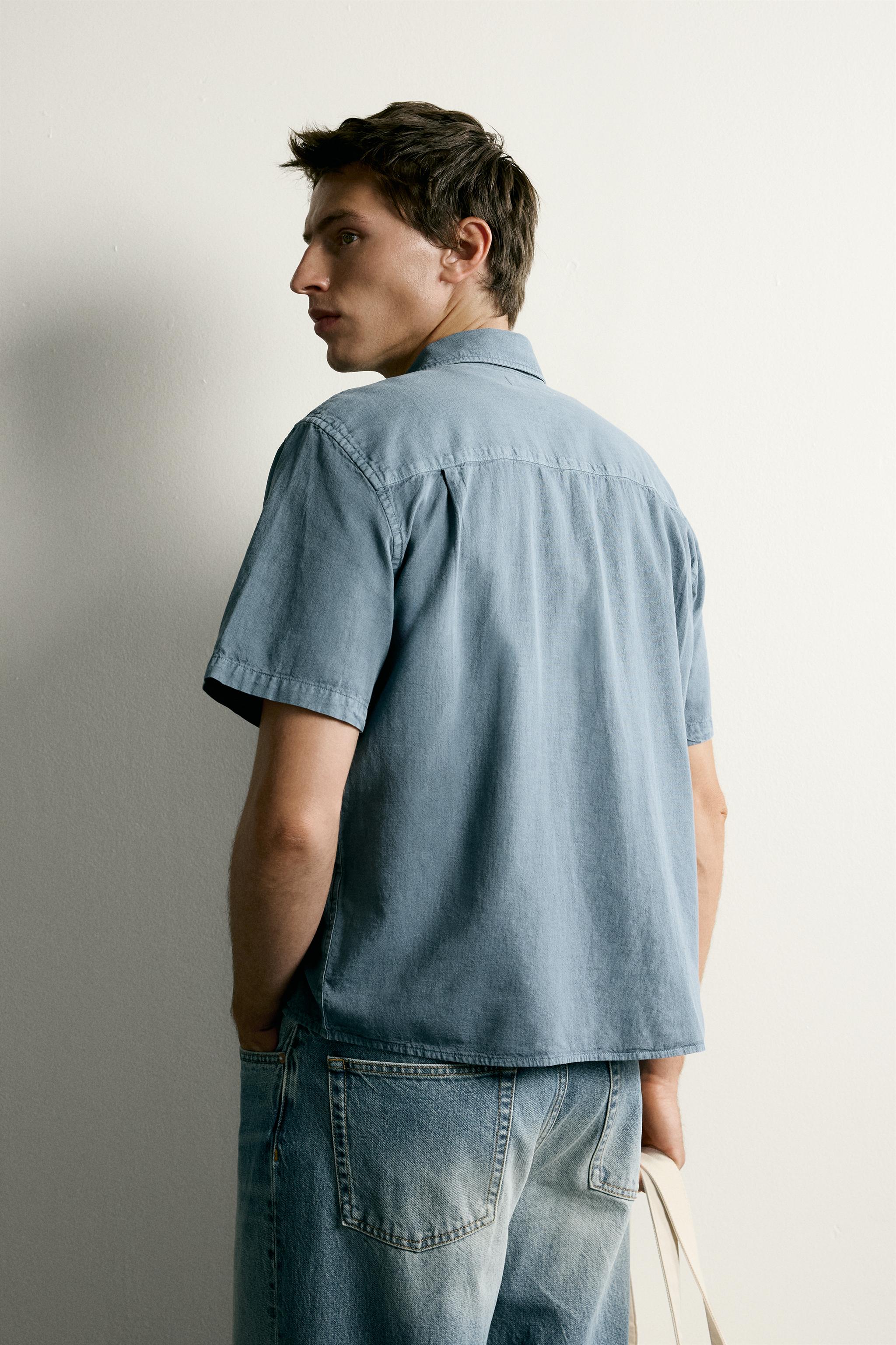 COTTON LINEN BLEND REGULAR FIT SHIRT