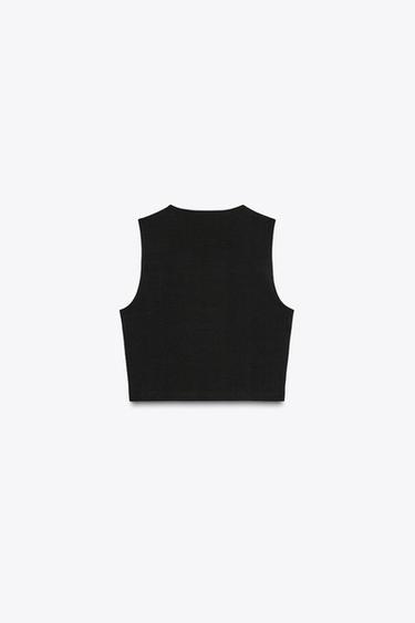 COTTON CROP TOP - Black de Zara - Image 5