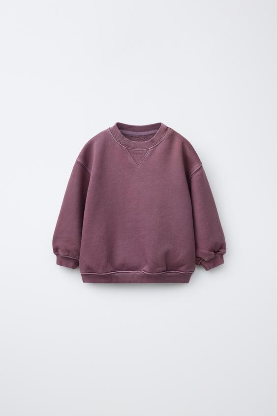 EINFARBIGES GARMENT-DYE-SWEATSHIRT - Dunkelviolett von Zara - Bild 0