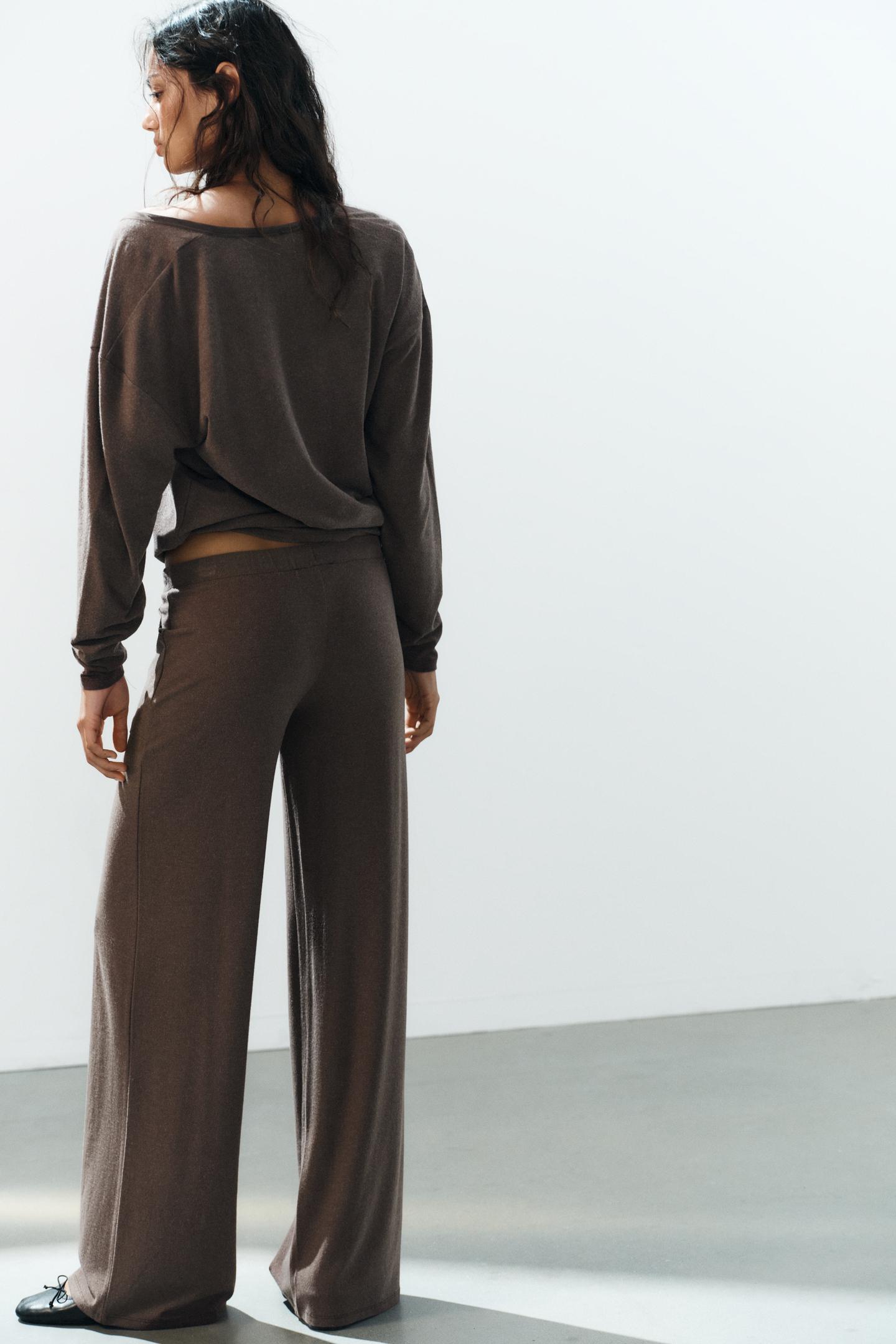 Женские брюки Zara Soft Pocket, цвет: Коричневый — фото 4