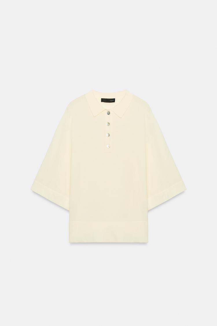Polo de punto de manga 3/4 5