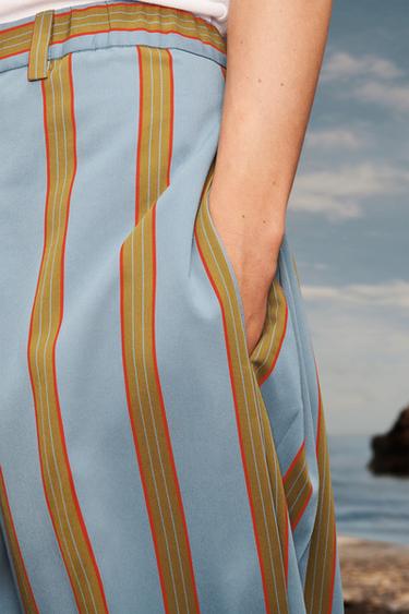 STRIPED RELAXED FIT BERMUDA SHORTS LIMITED EDITION - Blue / Green by Zara - Image 2