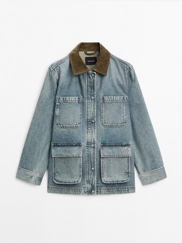Zara Denim jacket with pockets - Aquamarine
