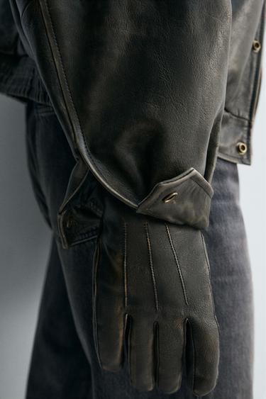 LIMITED EDITION LEATHER GLOVES - Black by Zara - Image 1