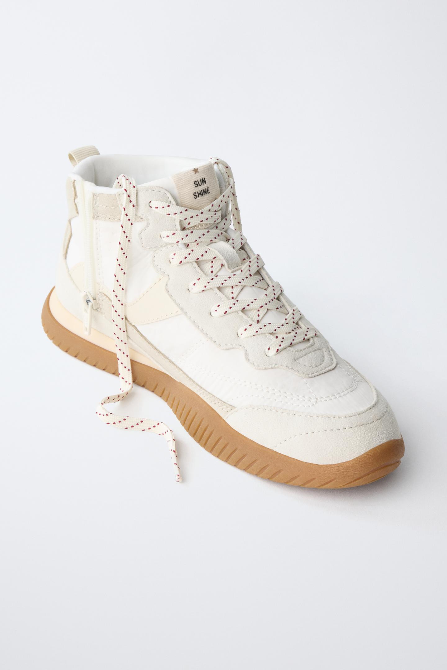 Детские кроссовки Zara Color-Block High-Top, цвет: Белый — фото 3