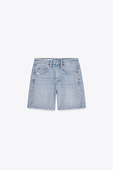 BERMUDA DENIM TRF TIRO MEDIO - Azul claro de Zara