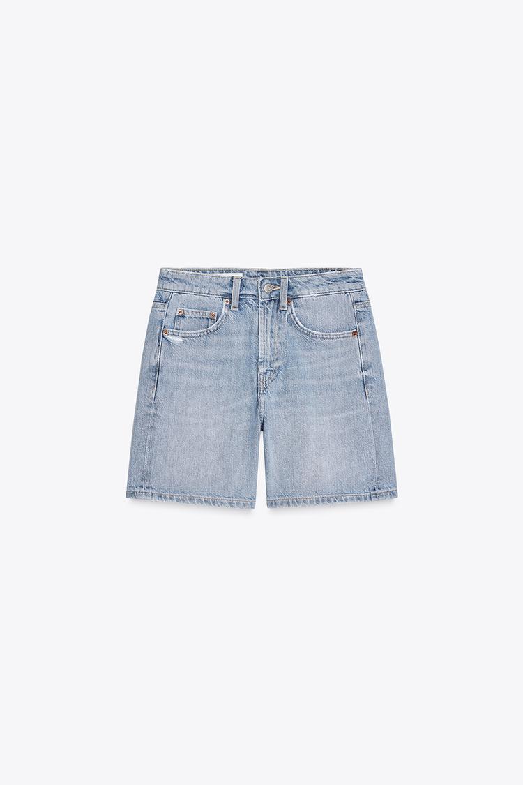 TRF MID-RISE DENIM BERMUDA SHORTS
