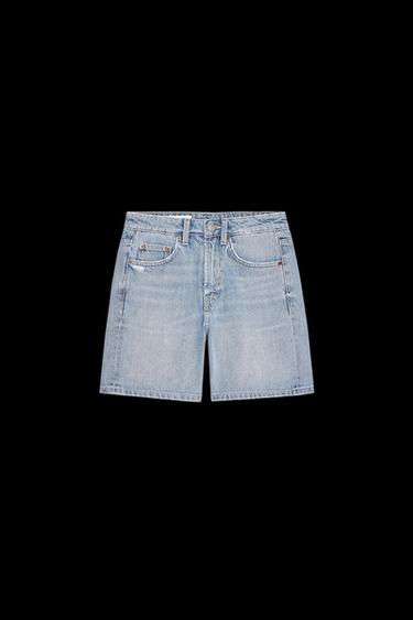 TRF MID-RISE DENIM BERMUDA SHORTS - Light blue by Zara - Image 0