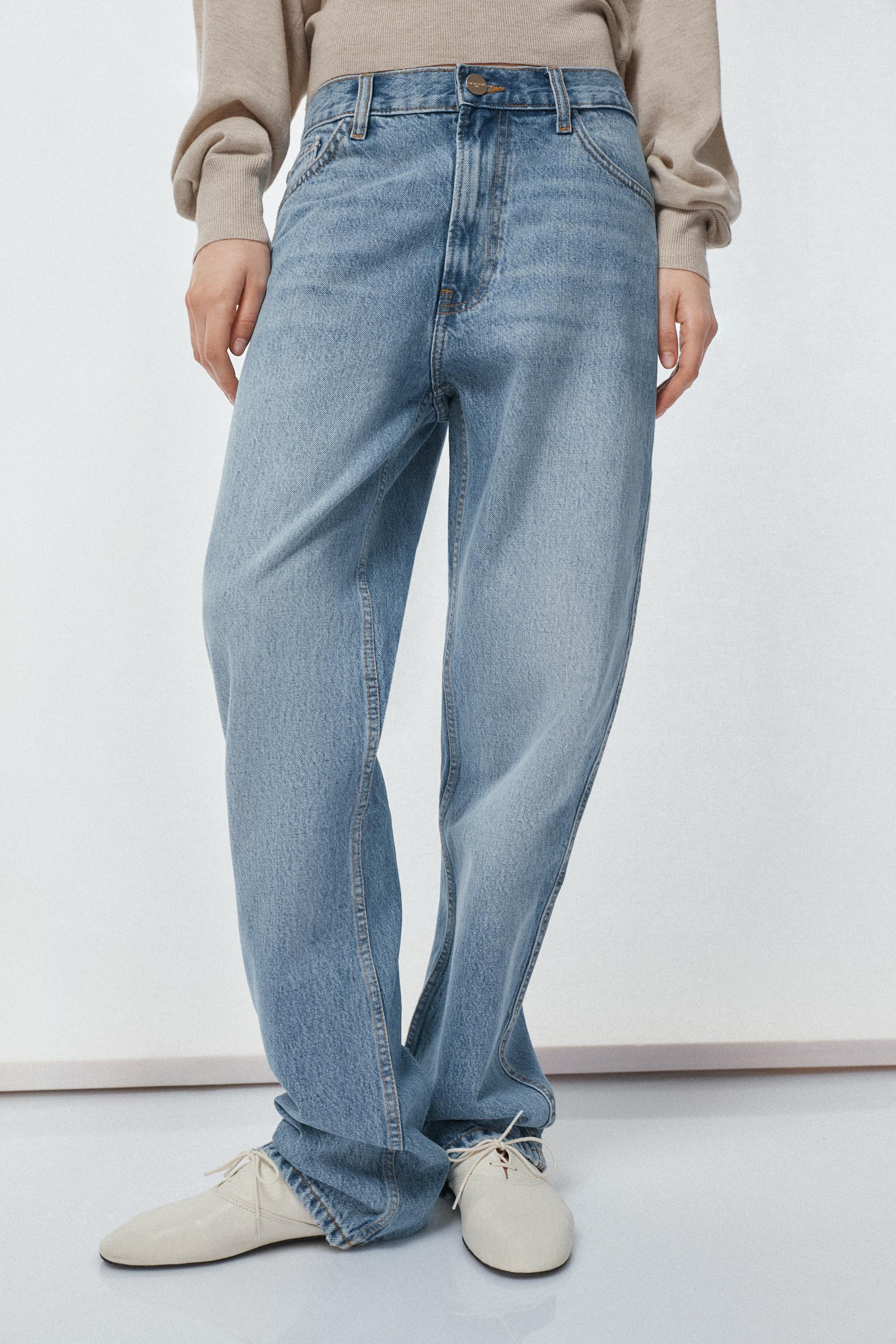 JEANS ZW COLLECTION RETA DE CINTURA ALTA - Azul-claro | ZARA Brasil
