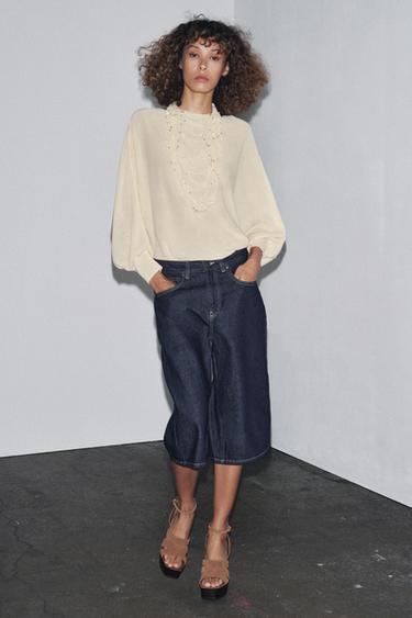 ZW COLLECTION LONG DENIM BERMUDA SHORTS - Blue by Zara - Image 0