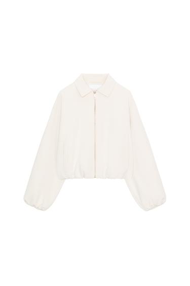 PUFF-SLEEVE JACKET WITH ZIP - Ecru by Zara