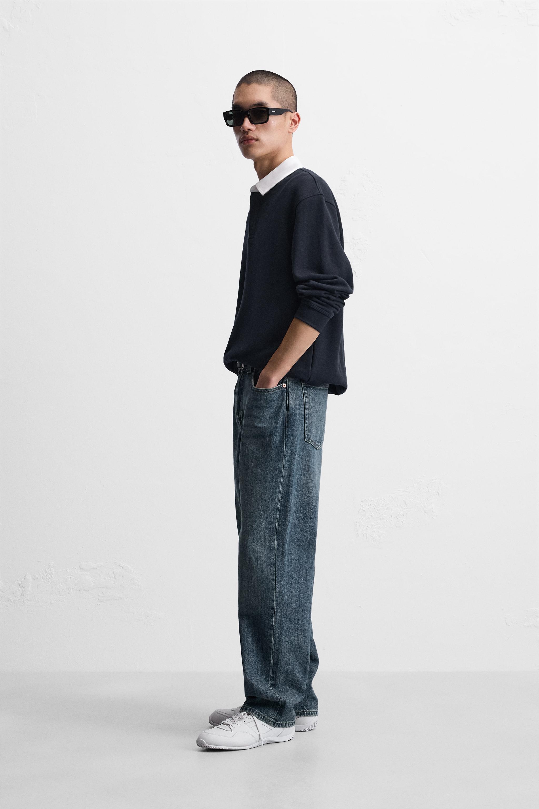 ［ZARA］ストレートフィットレギュラーデニムパンツ 455/802 ストレートフィットジーンズ - カーボン | ZARA Japan / 日本
