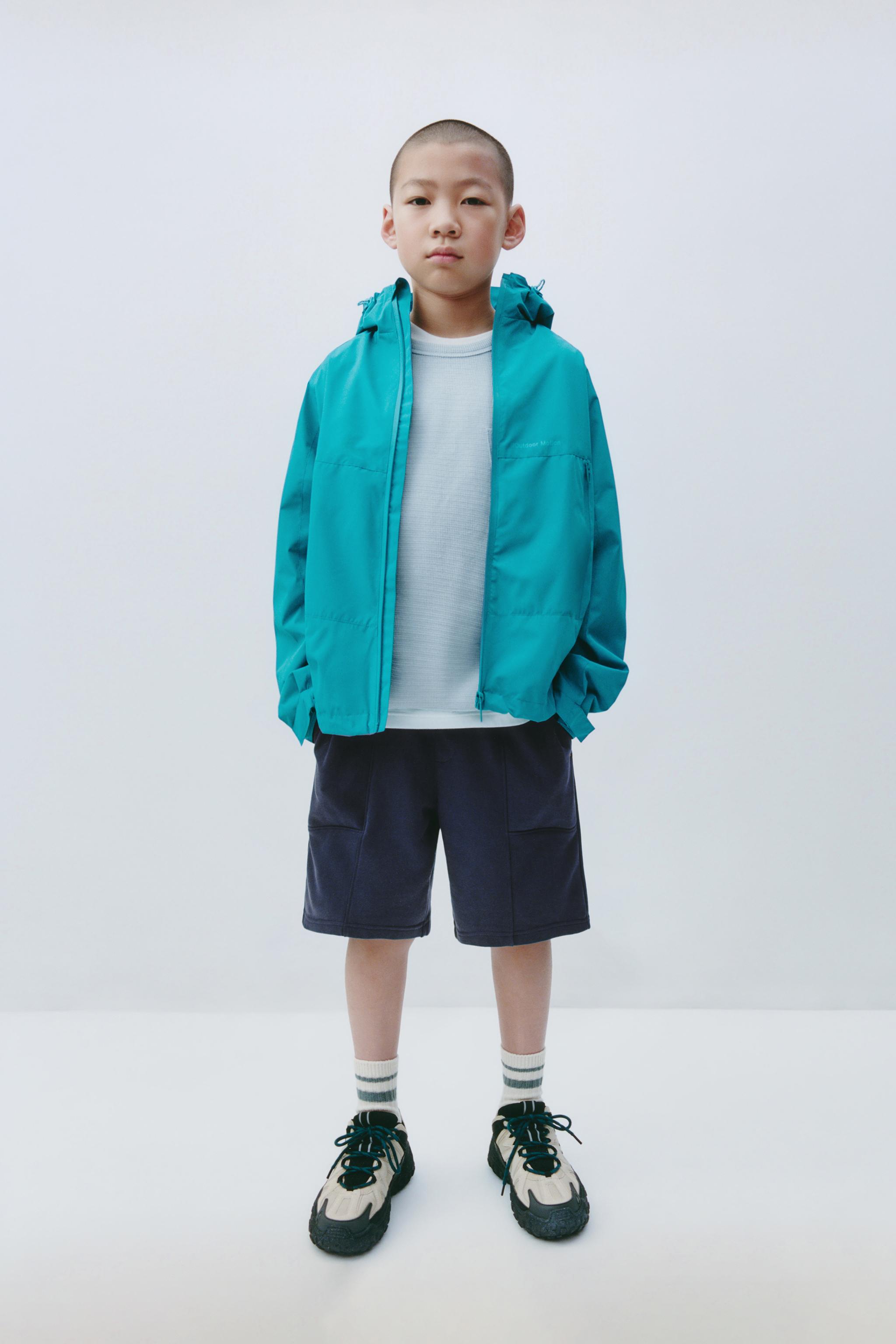 撥水加工 軽量フードジャケット - ターコイズブルー | ZARA