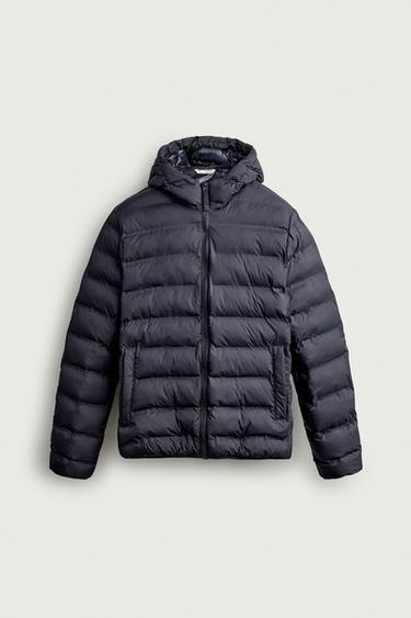 Zara LIGHTWEIGHT WATER REPELLENT PUFFER JACKET - navy