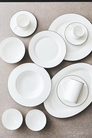 ΠΙΑΤΙΚΑ ΠΟΡΣΕΛΑΝΗΣ ΜΕ ΠΕΡΙΘΩΡΙΟ - ΕΚΡΟΥ/ΚΙΤΡΙΝΟ του Zara