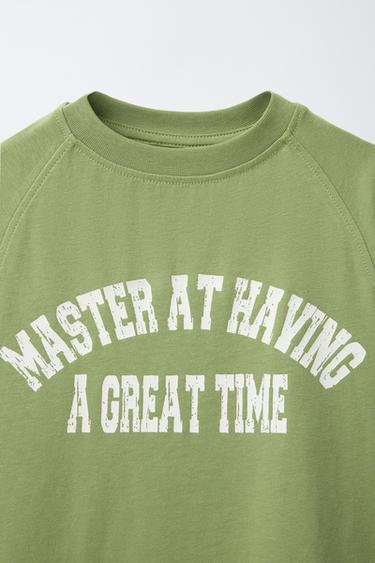 SLOGAN PRINT T-SHIRT AND BERMUDA SHORTS SET - Light green by Zara - Image 3