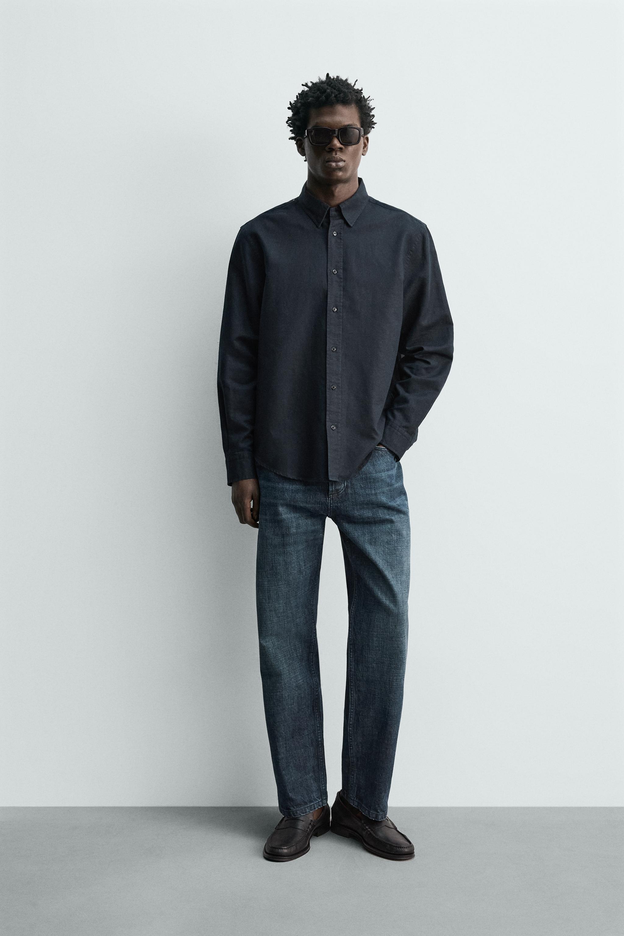 REGULAR FIT HEMP-COTTON SHIRT